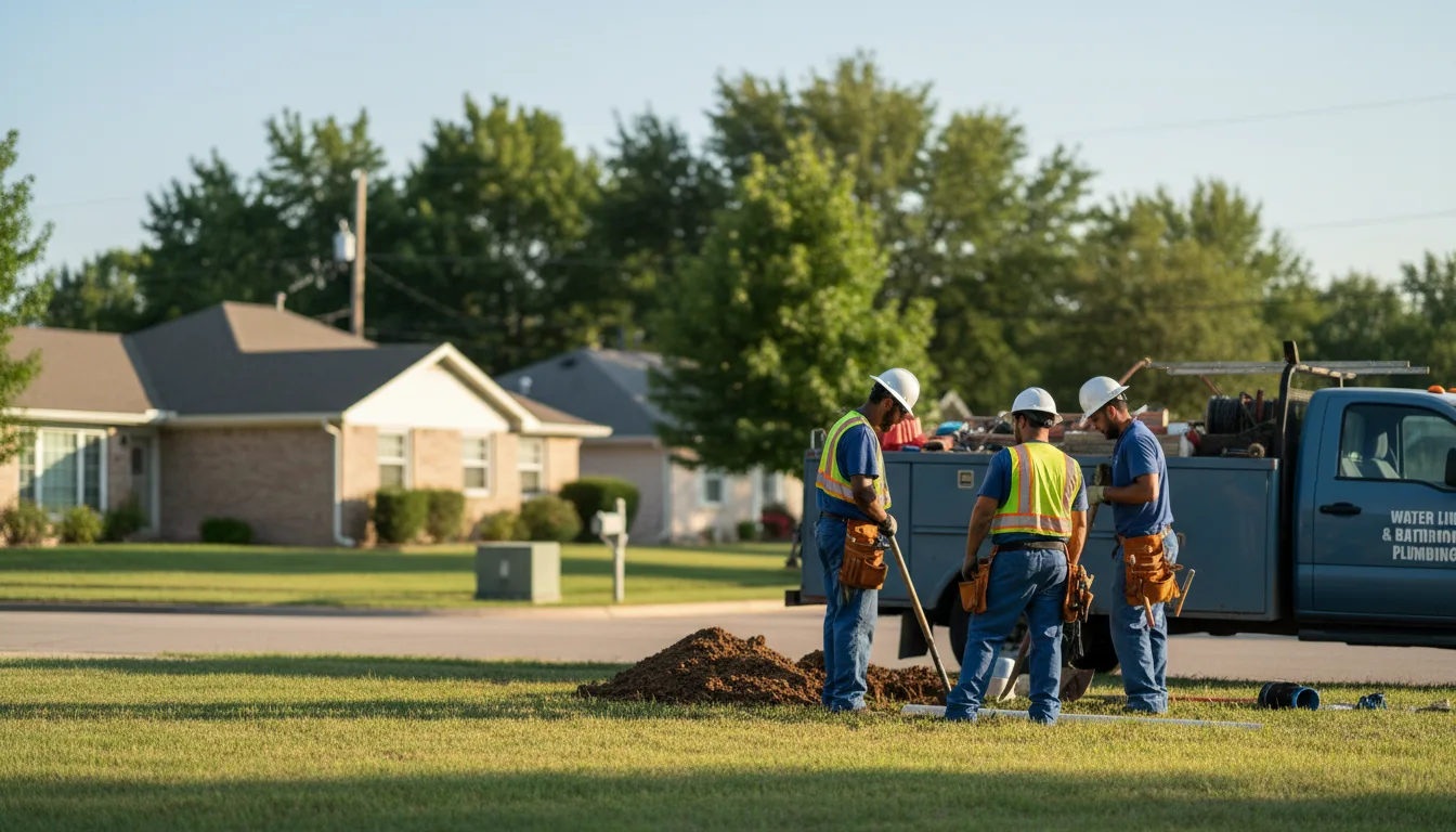 Residential water line and bathroom plumbing service in Enid, MS